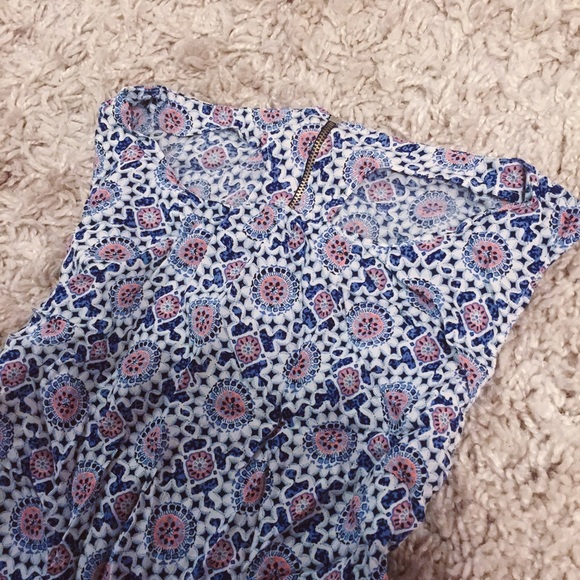 Floral mosaic exotic boho chic sleeveless top - Picture 2 of 3